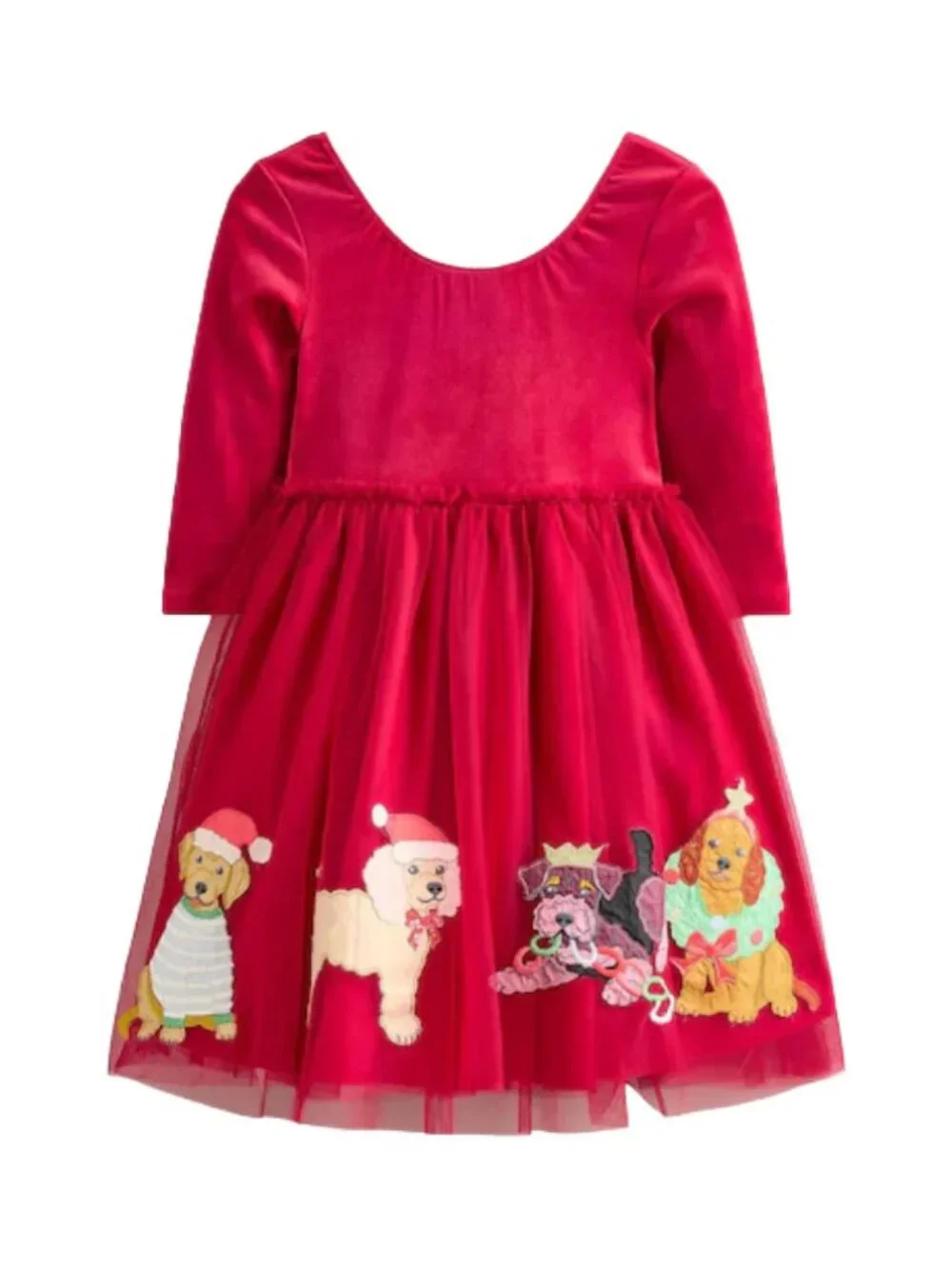 NWOT Mini Boden Velvet Tulle Appliqué Dress